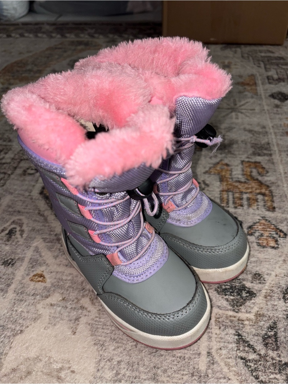 Pink and Purple Girls' Insulated Winter Boots
